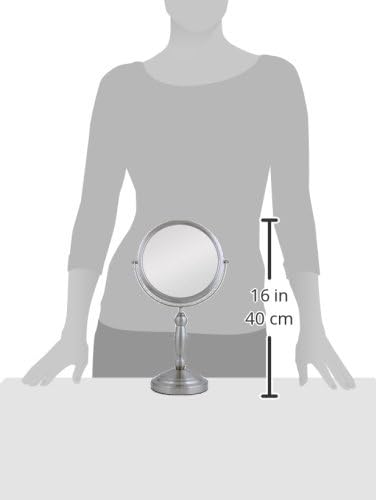 Zadro 9” W x 16" H Round Non-Lighted Makeup Mirror 10X 1X Magnifying Makeup Mirrors Rotating Head Makeup Mirror for Desk