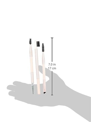 Real Techniques Brow Styling Set, For Lifting Brows, Fill & Style, Dual-ended Makeup Brushes, Full Kit for Eyebrows, Get Full, Laminated, or Natural Brows, Multiuse Tools, 3 Piece Set (Pack of 3)