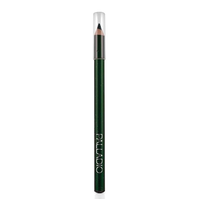 Palladio Glitter Eyeliner Pencil Longlasting Creamy Cosmetic Pencil Shimmer Eye Liner Buttery Smooth Tip Professional Makeup Glittery Pencil Sharpenable, Emerald Sparkle, 1 Count (GP05)