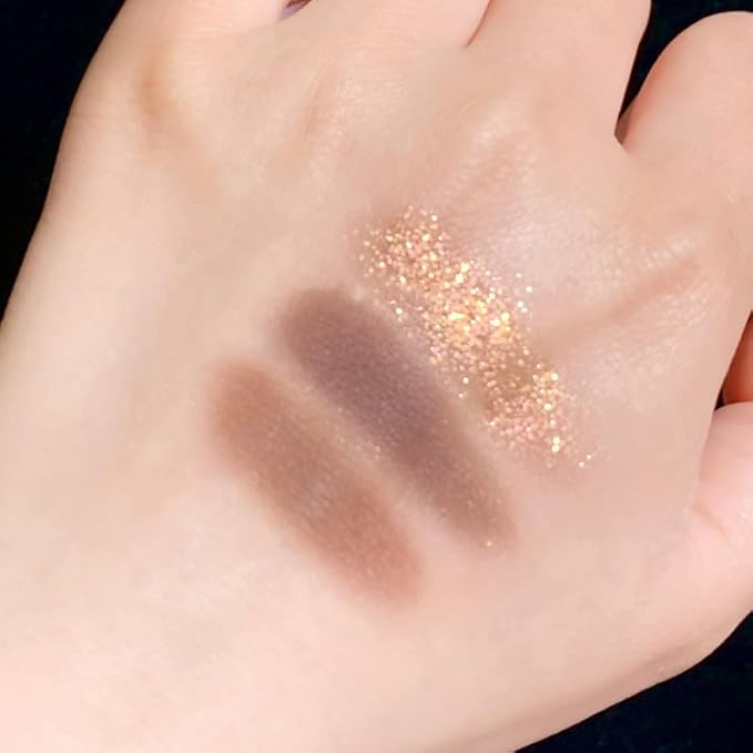 Kayswang 9 colors glitter eyeshadow palette makeup palette matte high pigment color cream texture natural eye shadow powder eye shadow palette in autumn and winter long lasting and waterproof (purple)