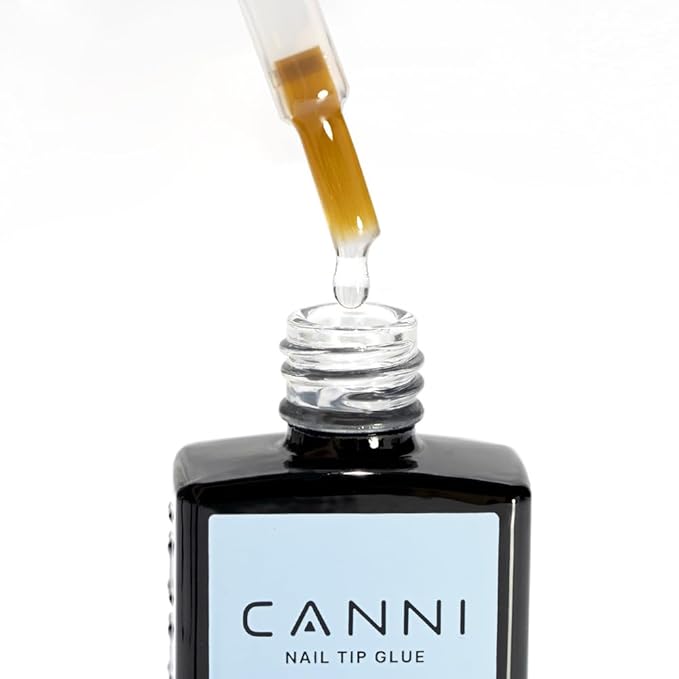 CANNI 2 Pcs No Wipe Top Coat and Gel Nail Glue for Acrylic Nails Tips False Nails Tips Gel Nail Polish Set