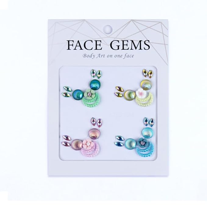 Facial Jewels Stickers, Makeup Accessories, Reusable Rhinestone Gems for Face Decoration, Stage Makeup, Party Glam (Face Gems(028))