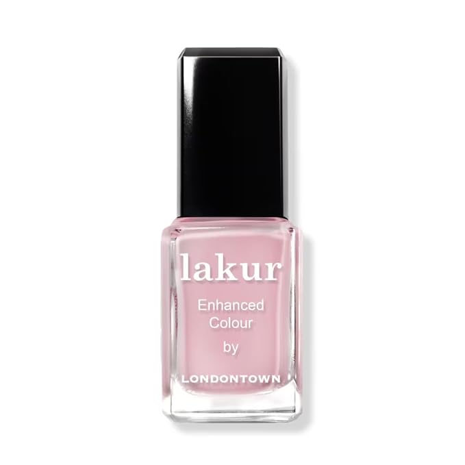 LONDONTOWN lakur Nail Polish - Chip-Resistant, Non-Toxic, Conditions & Hydrates Nails | Sheer Petal Pink, Magnolia Haze, .40 fl oz