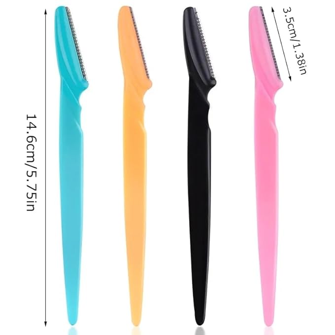 5Pcs Eyebrow Razors for Women and Men, Facial Eye Brow Trimmer, Hair Removal Shaver Safe Blades Trimming Makeup Tool(Random Color)
