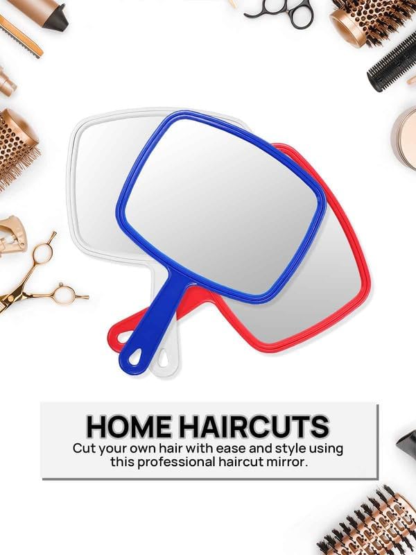 OMIRO Hand Mirror, Handheld Mirror with Handle, American Old Glory Red