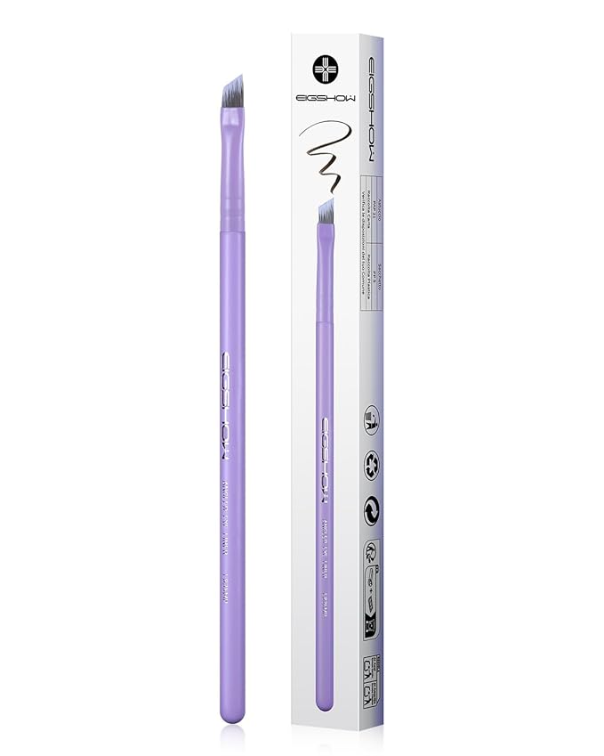 Eyeliner Brush Fine Angled - EIGSHOW PRO Precision Gel Liner Brush with Silver Ion Bristles - Ultra Thin - Vegan & Cruelty-Free (E835MP)