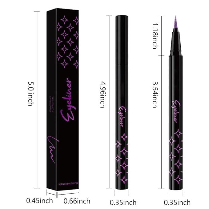 evpct 1Pcs Voilet Purple Glitter Glittering Diamond Shimmer Liquid Eyeliner Eye Makeup Pencil Set, Sparkle Shimmer Colored Eyeliner Pen Waterproof Smudge Proof Long Lasting High Pigmented 05#