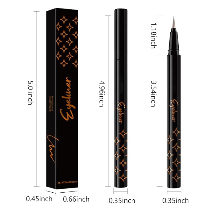 evpct 1Pcs Royal Blue Glitter Liquid Eyeliner Makeup, Light Blue Metallic Shimmer Eyeliner Liquid Eye Liner Eyeshadow Pencil Face Gems Glitter Facepaint Makeup, Blue Eyelashes Mascara hair Accessories