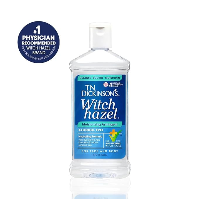 T.N. Dickinson's Witch Hazel Alcohol Free Moisturizing Astringent | 100% Natural Witch Hazel | Calms, Nourishes, Hydrates Skin | for Face & Body | 16 Fl Oz