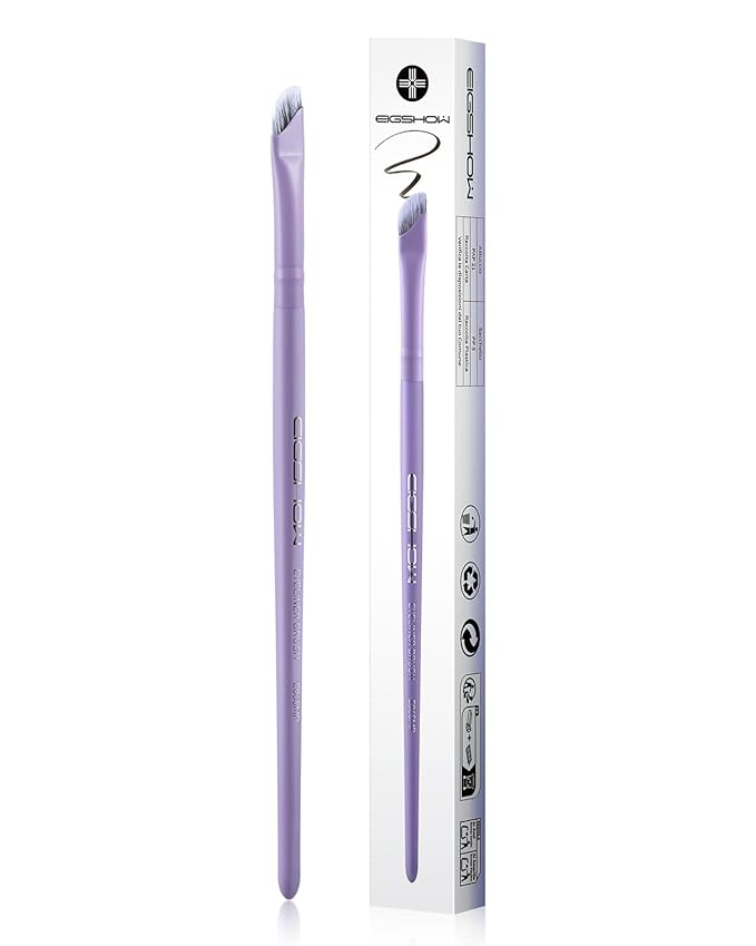 Eyeliner Brush, EIGSHOW Sickle Angled Gel Eyeliner Brush with Silver Ion Bristles, Ultra Thin Eye Makeup Brushes for Precise Eye Liner, Eyebrow (E865MP)