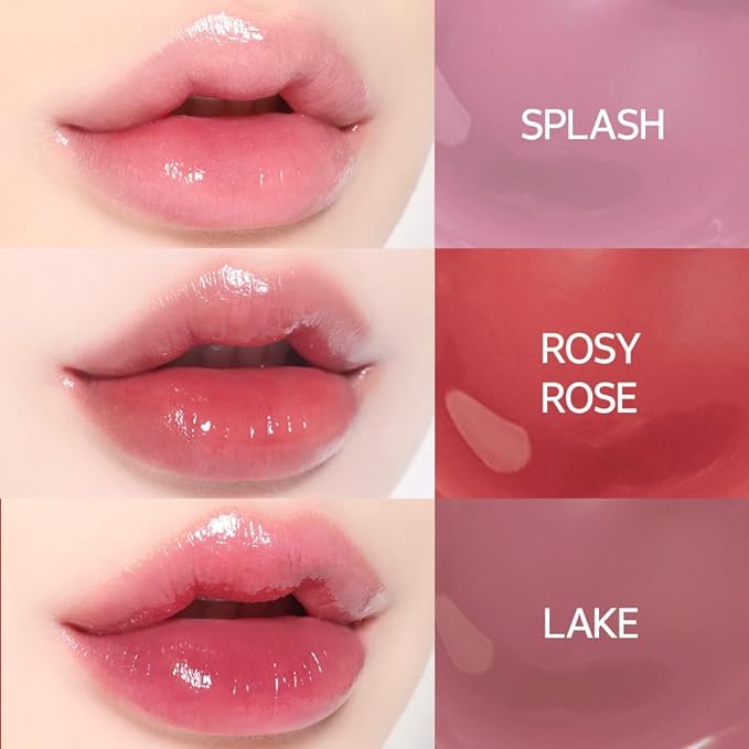 INGA Water Glow Lip Tint | Hydrating, Glossy Korean Lip Tint with Sheer Color & Glass-Like Shine | Long-Lasting, Non-Sticky Korean Lip Stain (LAKE)
