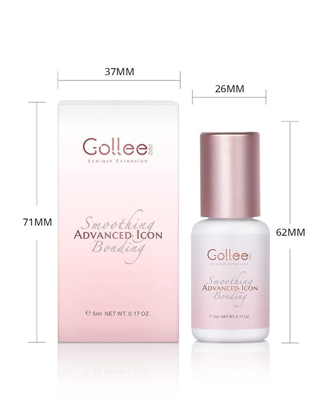 Transparent Lash Glue for Eyelash Extensions - 1-2 Sec Fast Drying/Retention 7 Weeks / (0.17fl.oz / 5ml) Maximum Bonding Clear Pink Eyelash Glue - Professional USE ONLY