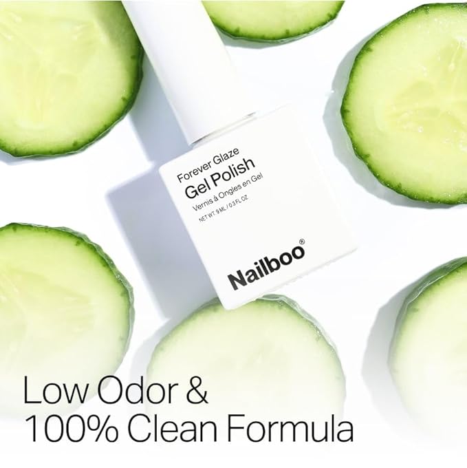 Nailboo Gel Nail Polish Kit with UV Lamp - 2 Forever Glaze Gel Polishes, Base Coat, 3 Nail Files, No Wipe Top Coat & Pro Cure LED Lamp, Long Lasting, Glossy Manicure, Quick Drying