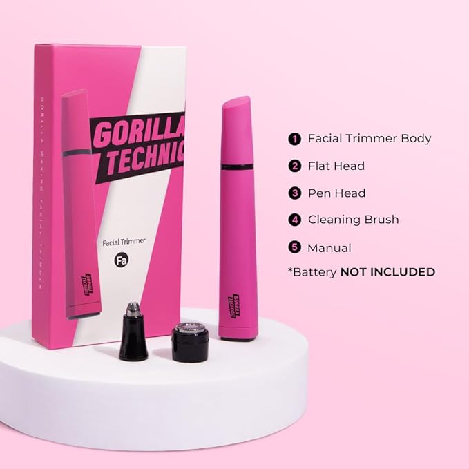 Gorilla Technique Facial Hair Removal for Women, Painless 2 in 1 Eyebrow Razor & Facial Hair Remover for Upper Lip, Chin & Peach Fuzz for Smooth Skin, K-Beauty Inspired Korean Skin Care