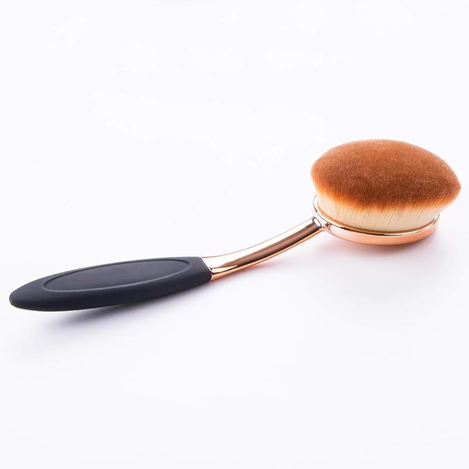 Yoseng Foundation Brush for Liquid Makeup - Rose Gold Oval Face Makeup Brush with Cover and Egg Cleaner| Soft Foundation Brushes for Cream & Liquid Foundation,Dust-Free Bristles Flawless Application