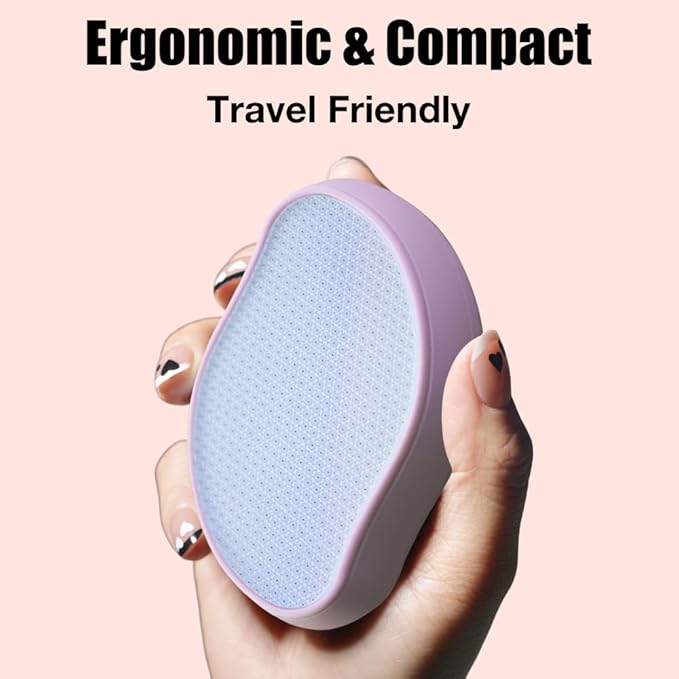 Premium Crystal Hair Eraser,Painless Exfoliation Hair Removal Epilator,Nano Glass Hair Remover for Women,Natural Gentle and Efficient Shaver Trimmer on Leg Arm(Pastel Purple)