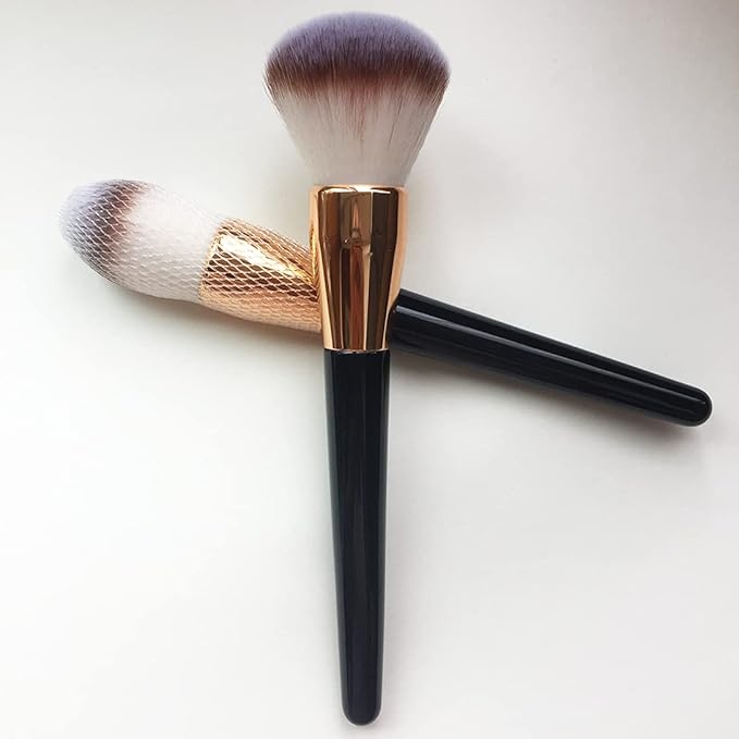 Premium Makeup Brush Kabuki Brushes Blush Brush Powder Brush Foundation Brush Bronzer Contour Face Blender Brush Blending Buffing Multifunction Cosmetics Tools Full Coverage (Rose Gold/Black)