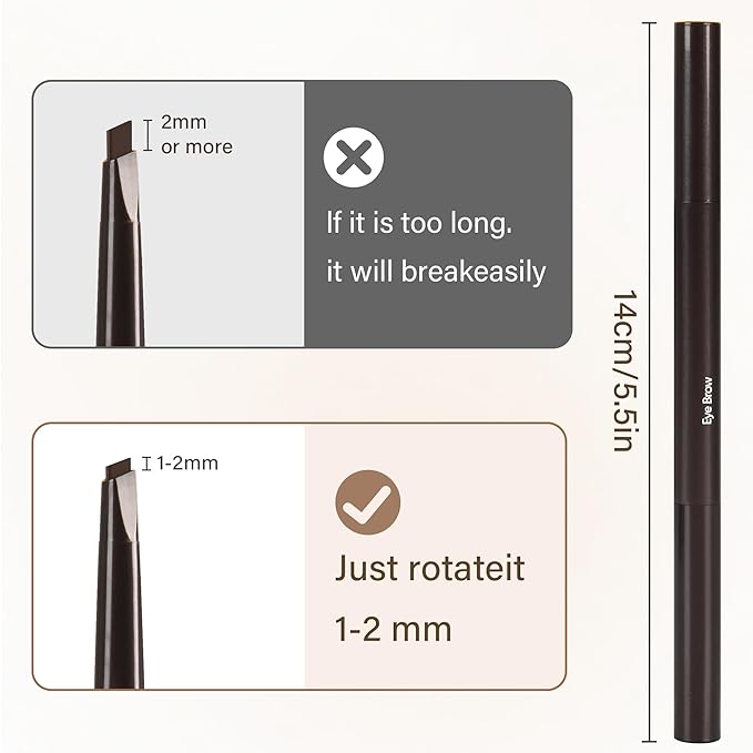 Ultimate Eye Brow Pencils Set for Women, 10Pcs Retractable Double-ended Eyebrow Pen with Brow Brush, Shaping & Filling, Contours, Definers, Fine Tip (01-10Pcs-Black-Retractable Triangle)