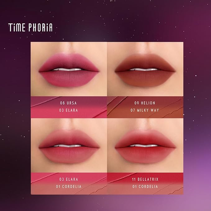 NEBULA VELVET LIP CREAM-Long Lasting Lip Stain, Waterproof and Transfer Proof Lip Tint, Matte Finish Lipstick, Smooth Out Lip Lines, Lightweight Lip Cream, High Coverage (03 ELARA)