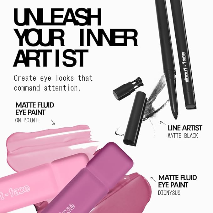 about-face Matte Fluid Eye Paint Dionysus – High-Pigment Liquid Eyeshadow, Long-Lasting, No-Budge Matte Finish, Vegan & Cruelty-Free (Soft Orchid)