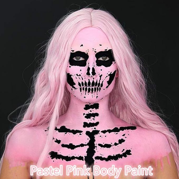 Go Ho Light Pink Face Body Paint Stick,Water Based Washable Face Paint Stick,Non-toxic Full-coverage Cream Light Pink Body Paint for Adults Children Halloween Cosplay SFX Makeup