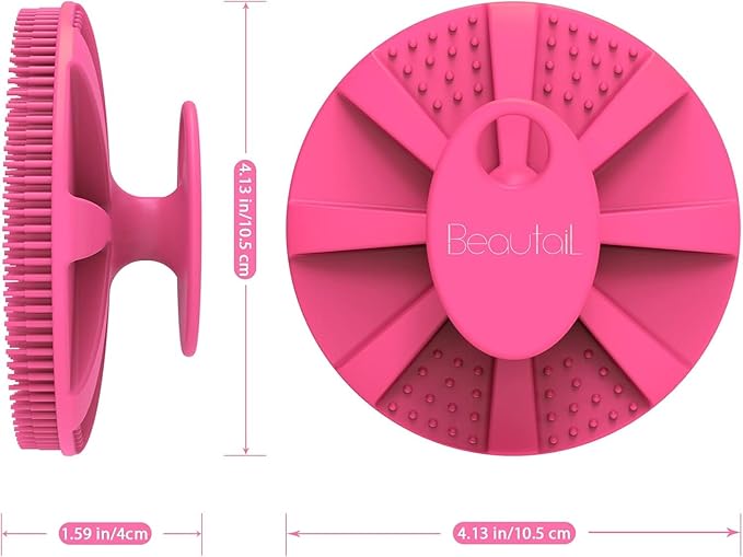 Silicone Body Scrubber 2 Pack, BEAUTAIL Shower Bath Scrubber, More Hygienic Than Traditional Loofah, Lather Nicely, Gentle Exfoliating Brush for Women Men Baby Sensitive Skin, Blue+Rose