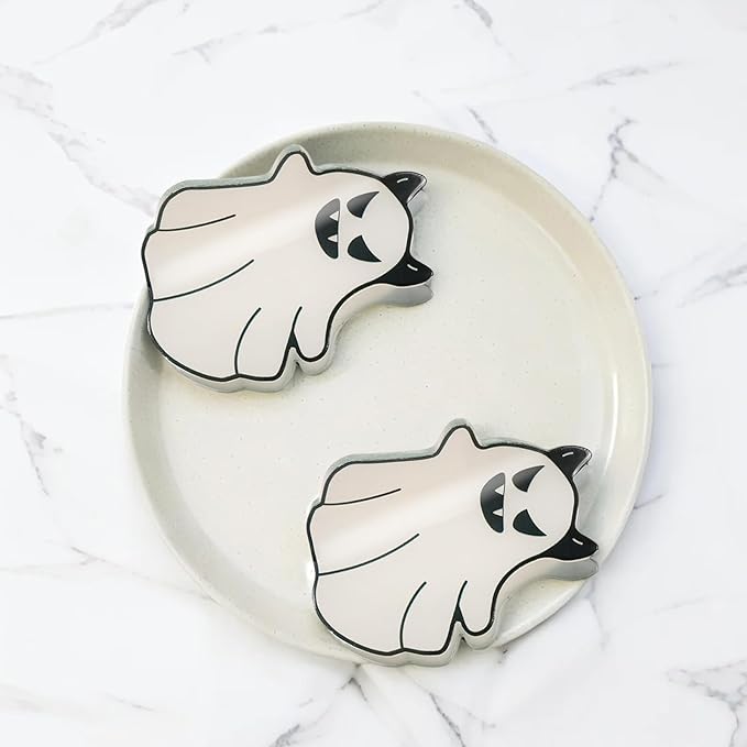 2Pcs Halloween Ghost Hair Claw Clips Glow in the Dark Hair Clips Halloween Hair Decoration Non-Slip Hair Claw luminous Claw Clip Cute Funny Ghost Hair Accessories for Women's Thin or Thick Hairs