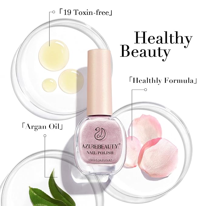 AZUREBEAUTY Sparkle Purple Nail Polish Set Quick Dry Pink Pastel Glitter 2 Colors Nail Lacquer Natural Shine DIY Salon Home Women Gifts 2Pcs 0.34oz