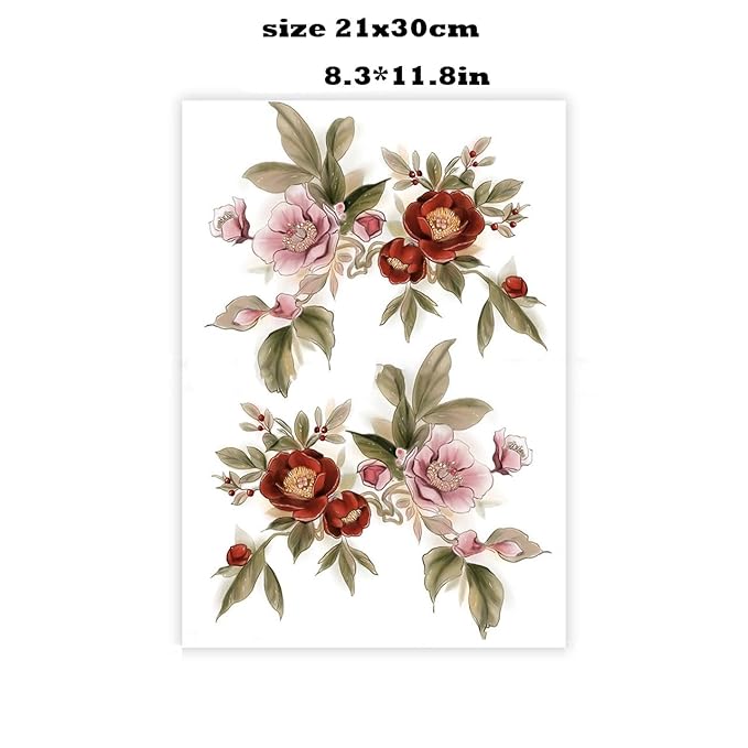 Large Temporary Tattoos Women Temporary Neck Tattoos Temporary Realistic Flower Chest Tattoo for Adults (Temporary Tattoos Sticker 36)