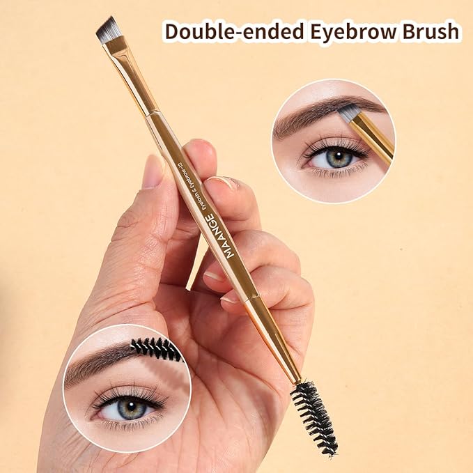 MAANGE 14-Piece Makeup Brush Set with Aluminum Ferrule- Premium Synthetic Makeup Brushes Kit Foundation Brush Eye Shadow for Beginners & Professionals(Gold)