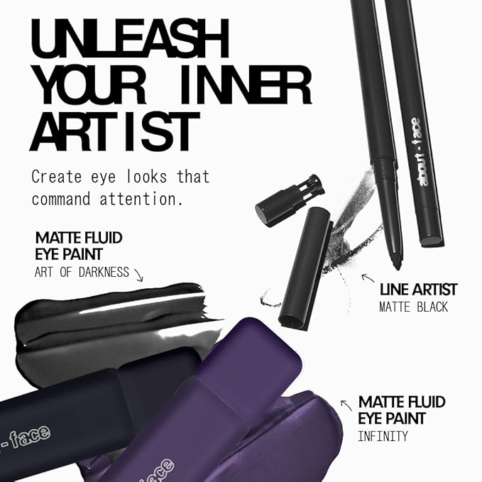 about-face Matte Fluid Eye Paint Infinity – High-Pigment Liquid Eyeshadow, Long-Lasting, No-Budge Matte Finish, Vegan & Cruelty-Free (Rich Eggplant)