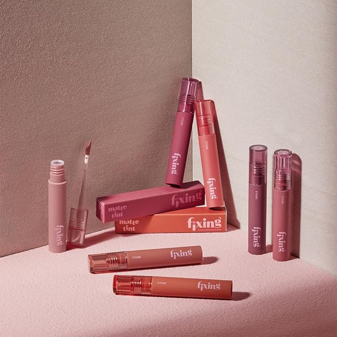 ETUDE Fixing Tint #17 Berry Red (4g) | Long Lasting High Pigmented Liquid Lipstick | Waterproof Lightweight Matte Finish Lip Stain | Full Coverage | Korean Makeup, Kbeauty