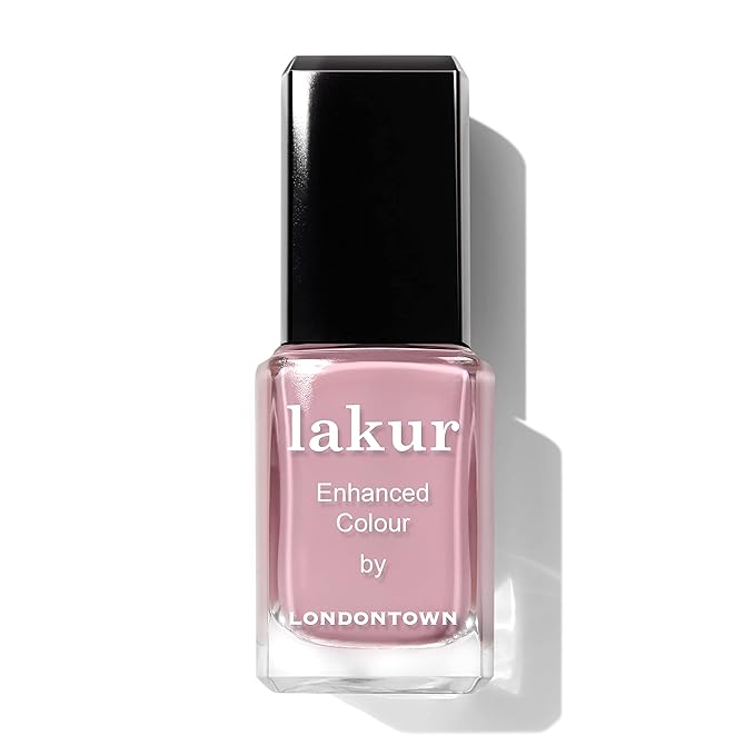 LONDONTOWN lakur Nail Polish - Chip-Resistant, Non-Toxic, Conditions & Hydrates Nails | Glossy Blue-Tinted Pink, Berry Nude, .40 fl oz