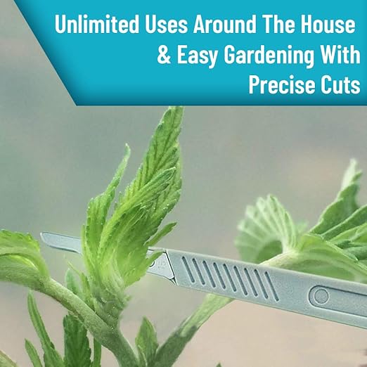 #15 Disposable Scalpel, Pack of 10 Dermaplaning Blades with Plastic Handle, Scalpel for School Science, High Carbon Steel Dermablade Blades. Individually Wrapped, Sterile