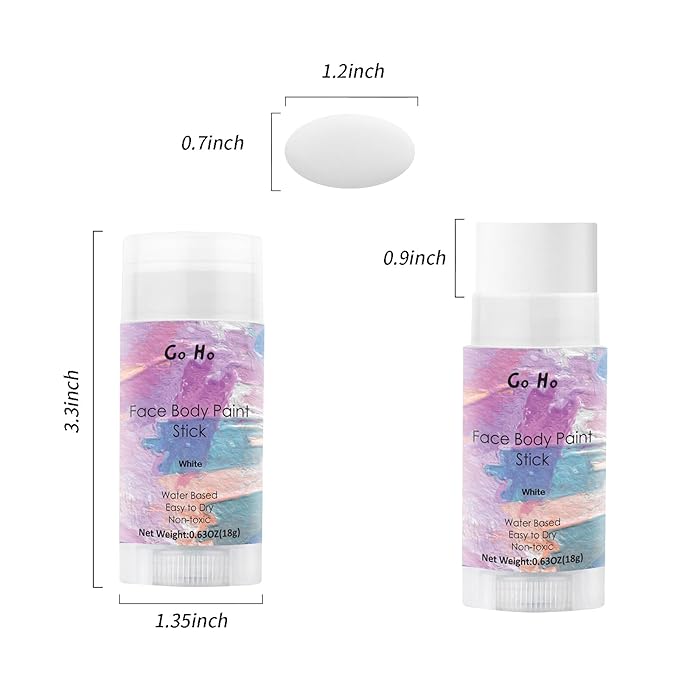 Go Ho Water Based Pastel Purple Face Body Paint Stick,Non-Toxic Face Painting,Easy-to-use Facepaint for Halloween SFX Ursula Cosplay Costume Makeup,0.63oz