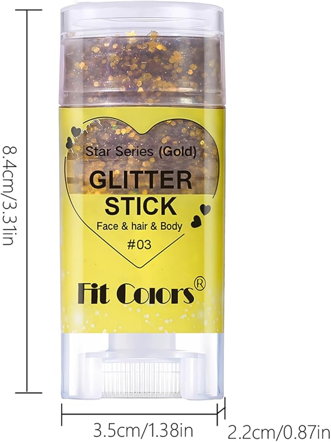 2 Pcs Silver Body Glitter Stick, Mermaid Glitter Gel Long Lasting Shimmer Hair Eyeshadow Face Body Glitter Concerts Music Festivals Halloween Party Looks Sparkle Makeup for Women and Kids (#1)