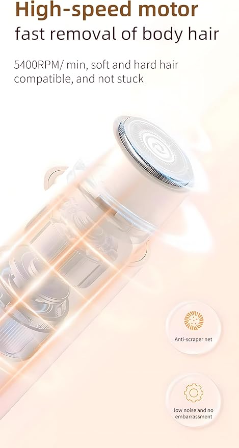 Dual-Head Rechargeable Hair Trimmer for Women, Body Shaver with 3D Floating Blades, Detachable Heads, Smooth & Painless Hair Removal