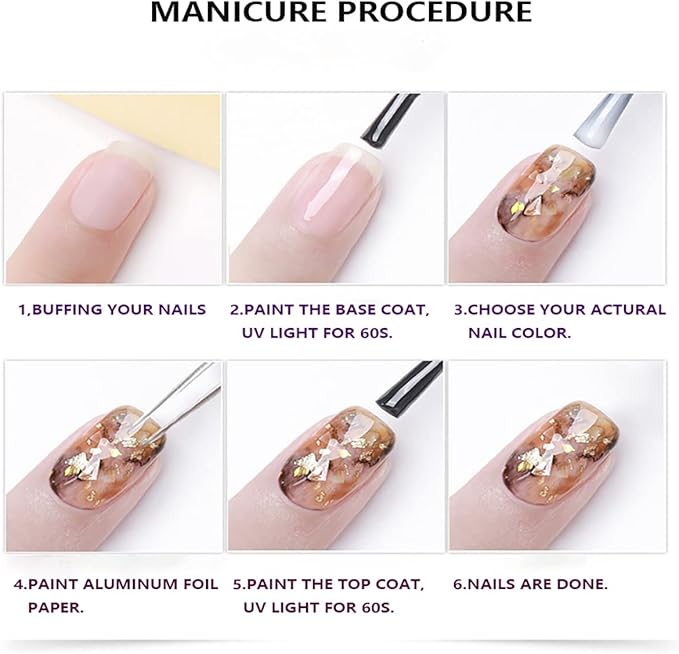 6 Colors Metallic Nail Art Foil Holographic Dazzling Irregular Nail Sequins Gold Silver Design Nail Glitter Shiny Nail Accessories for Face Eye Nail Art Supplies for Women Party DIY Nail Decoration