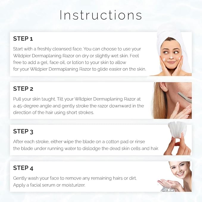 Wildpier Beauty Dermaplaning Tool Razors, Facial Hair Removal for Women, Plant Based Hair Trimmer Shaver for Face, Eyebrows, Chin, Jawline, Underarms, Bikini