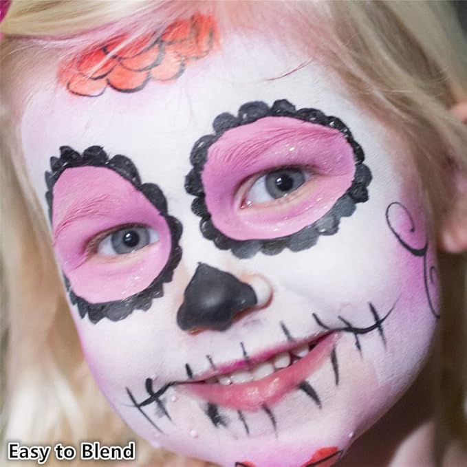 Go Ho Makeup Clown White Black Red Face Paint,3 IN 1 Colors Wheel for Clown Makeup Special Effects,Zombie Vampire Skeleton for Halloween Costume and Body Paint