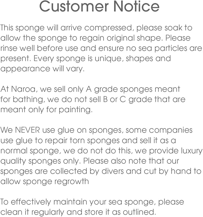Naroa Soft Natural Sponge X Large | Gentle Sea Loofah for Bathing Smooth Skin | Unbleached Shower Body Scrubber Puff | Bath & Spa
