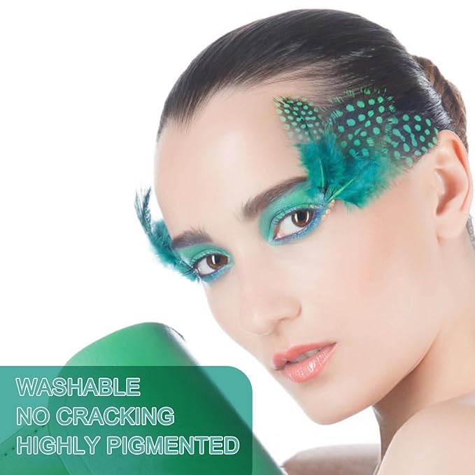 MEICOLY Cream Teal Face Body Paint,2.37Oz Large Tube Water Based Body Paint Face Painting for Adults and Kids,Halloween Face Paint Stage SFX Special Effects,Cosplay Facepaint Peacock Makeup