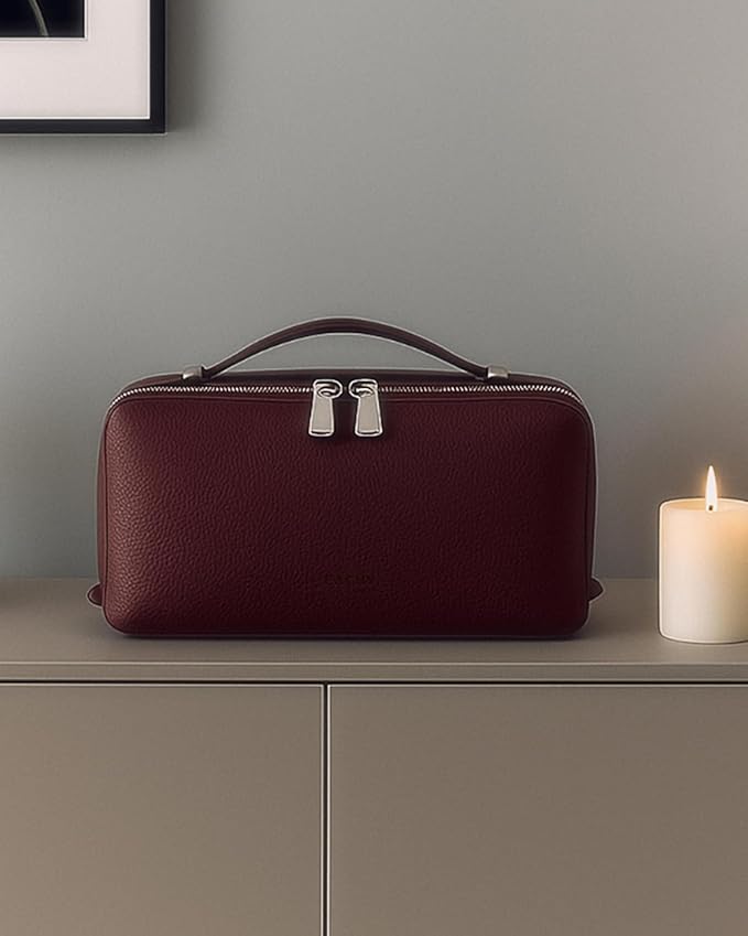 EACHY Makeup Bag,Large Capacity Travel Makeup Bag,Waterproof Portable Open Flat Toiletry Bag Cosmetic Bag with Divider and Handle