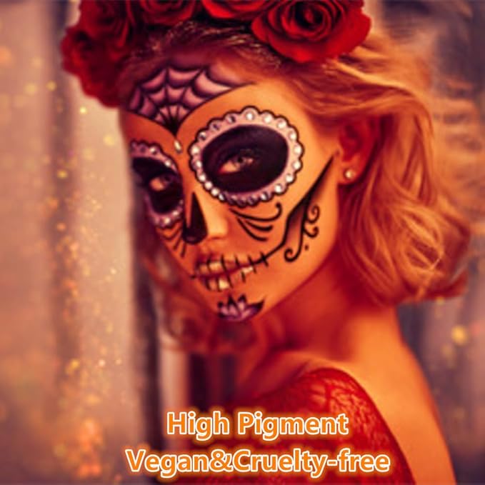 Go Ho Orange Face Paint Washable for Halloween Makeup,Creamy to Gel Water Based Orange Body Paint Full Coverage forCosplay SFX Costumes Festivals Makeup,25g