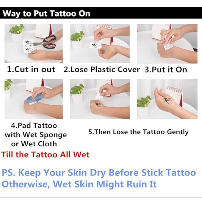 Large Temporary Tattoos Women Temporary Neck Tattoos Temporary Realistic Flower Chest Tattoo for Adults (TS06)