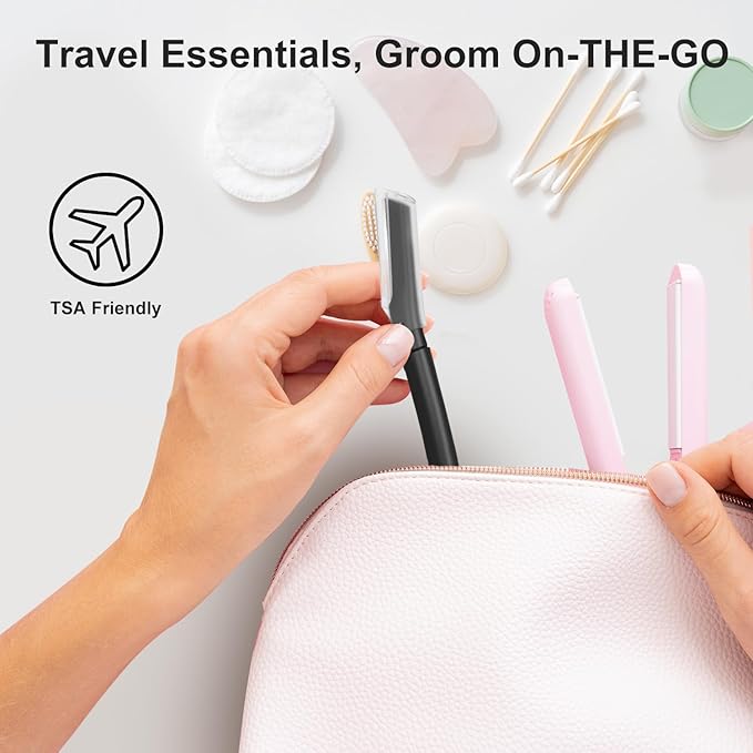 Precision Dermaplane Razor, Face Razors for Women and Men, Eyebrow Razor, Dermaplaning Tool, Peach Fuzz Remover, Skin-friendly Microblades with Protective Cap