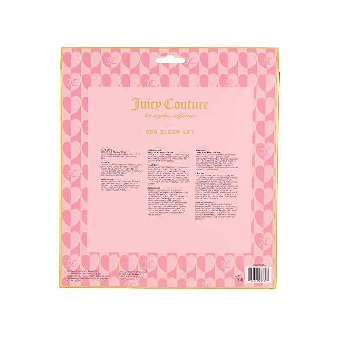 Juicy Couture Spa Sleep Set – includes Vanilla Dream Sugar Scrub, Vanilla Dream Hand Cream, & Sleep Eye Mask