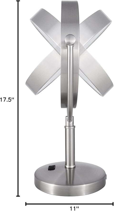 Zadro Laguna 11" LED Lighted Makeup Mirror with Magnification (Large | 15" x 11" | 10X/1X, Satin Nickel)