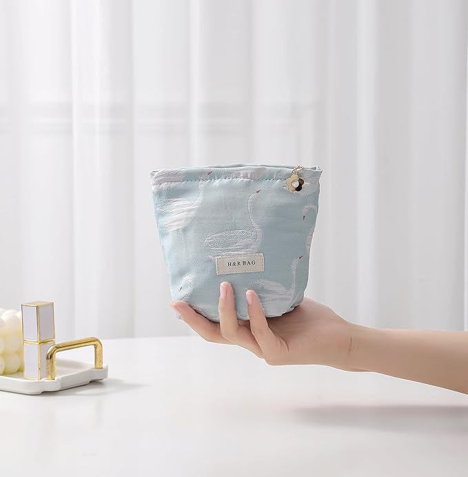 2 Pcs Makeup Bags, Large Cosmetic Bag Travel Toiletry Bag Organizer for Women, Embroidery Craft, Floral Makeup Bag Small Cosmetic Pouch Purse with Zipper Gifts for Girls Teen