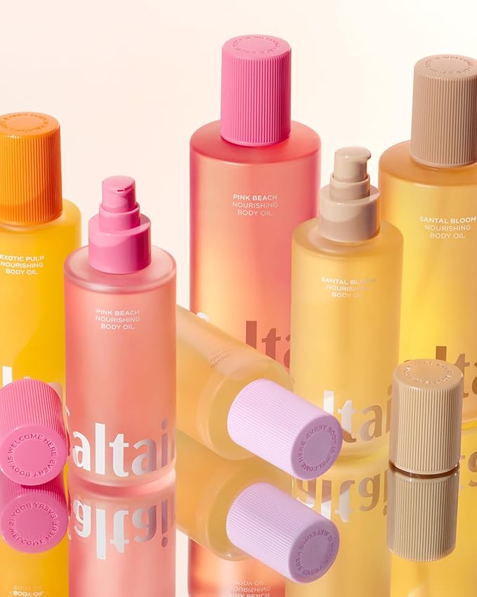 Saltair Body Oil. Jumbo Size Pink Beach After Shower and Bath Oil Moisturizer for Women and Men. Botanical, Non-Greasy, and Well-Absorbing Lotion for Hydrating Dry Skin. 10oz Bottle